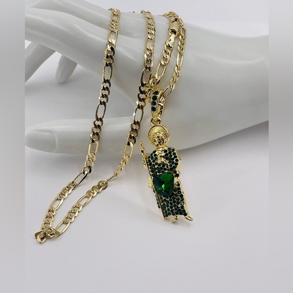 San Judas Collar Baño De Oro Italiano 18k /Saint Jude Necklace Gold Plated 18k - Picture 3 of 10